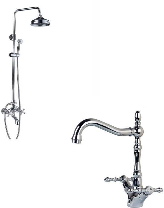 ZESTAW bateria prysznicowa EMON + bateria umywalkowa PALES
