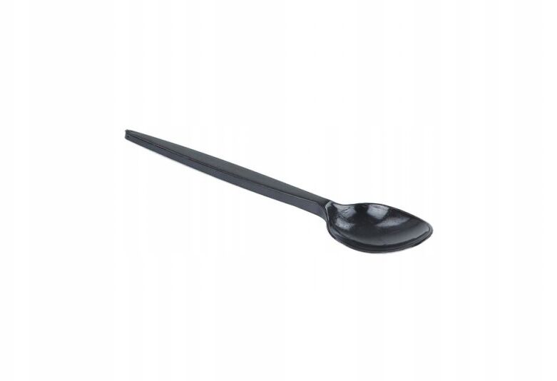 Łyżka plastikowa Czarna 18 cm, 100 sztuk