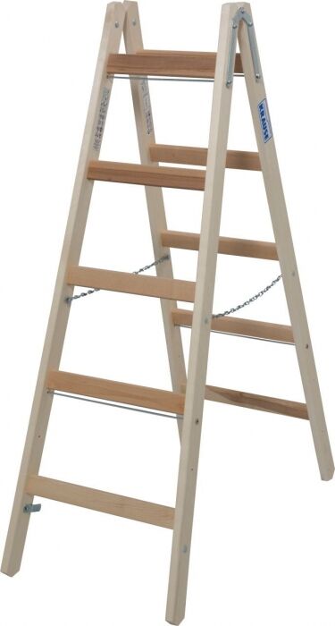 Drabina drewniana dwustronna KRAUSE ze szczeblami 2x5 - 2,75m