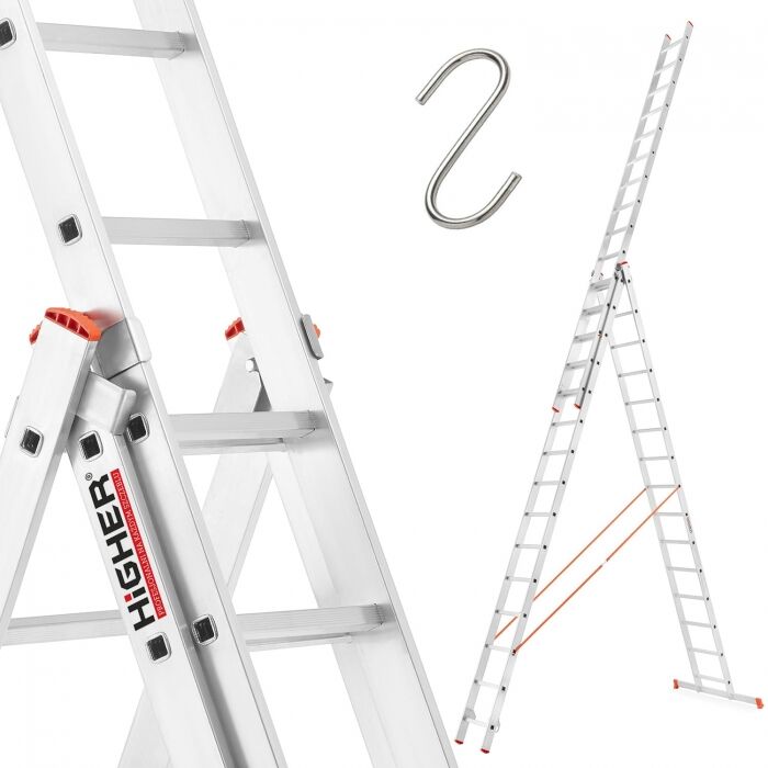 Drabina aluminiowa profesjonalna HIGHER 3x15 seria 73PRO