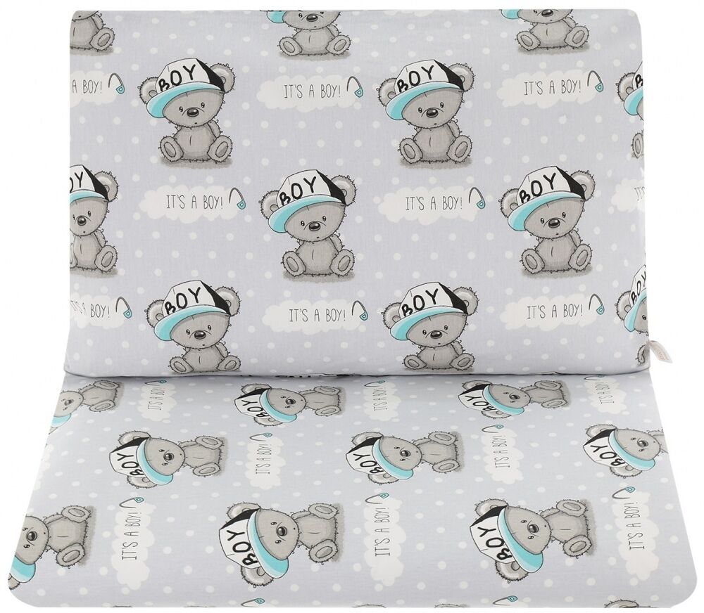 POŚCIEL DO ŁÓŻECZKA NIEMOWLĘCA DZIECIĘCA POSZEWKI 135x100 - Miś boy w czapce
