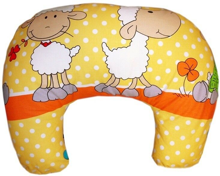 Rogal poduszka fasolka dziecięca do karmienia BAWEŁNA - Owce żółte