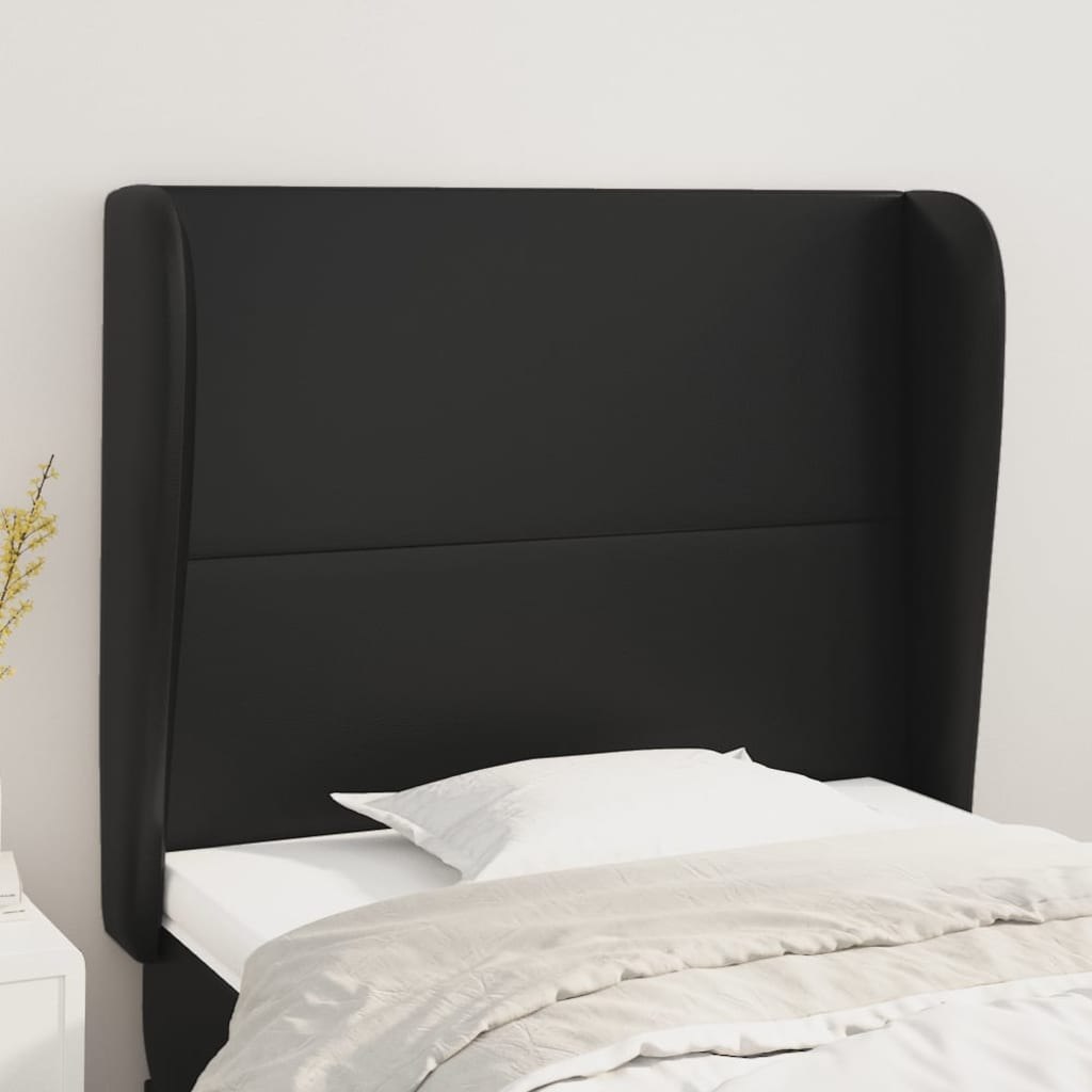 Lumarko Zagłówek uszak, czarny, 83x23x118/128 cm, sztuczna skóra!
