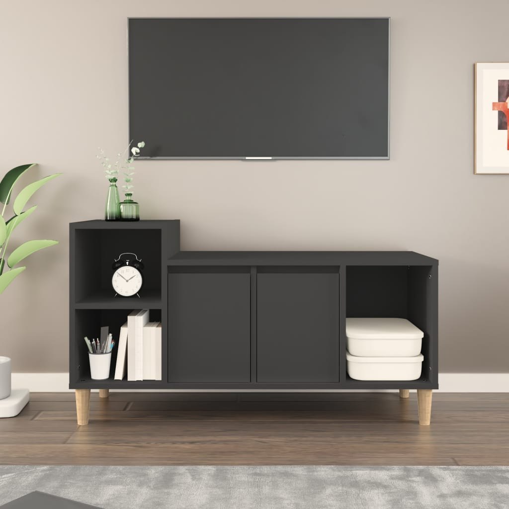 Zdjęcia - Szafka / uchwyt VidaXL Szafka pod TV, czarna, 100x35x55 cm, materiał drewnopochodny Lumarko! 