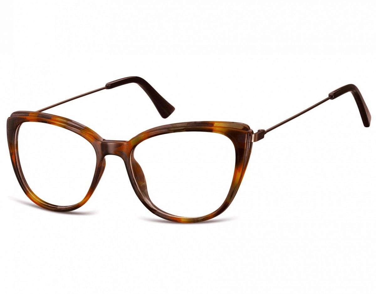 Sunoptic Okulary oprawki zerówki korekcyjne Kocie Oczy AC8E bursztynowe