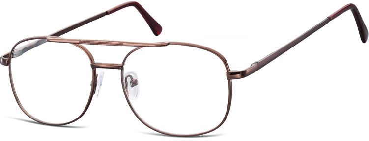 Sunoptic Pilotki zerówki Okulary Oprawki metalowe korekcyjne brązowe 792D