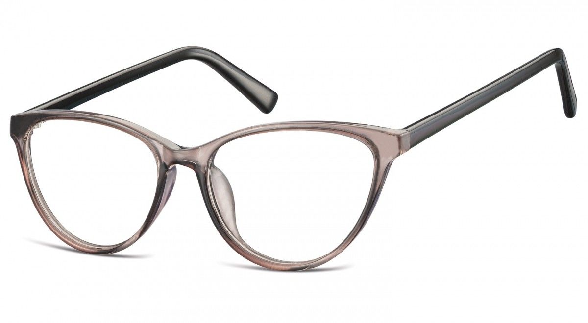 Sunoptic Oprawki korekcyjne okulary Kocie Oczy zerówki CP127D jasnoszare