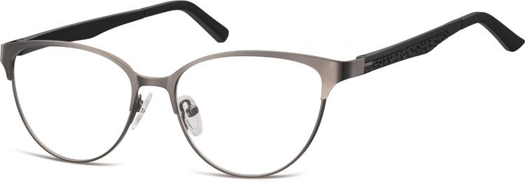 Sunoptic Oprawki okularowe kocie oczy damskie stalowe,giętki zausznik 980C grafitowe