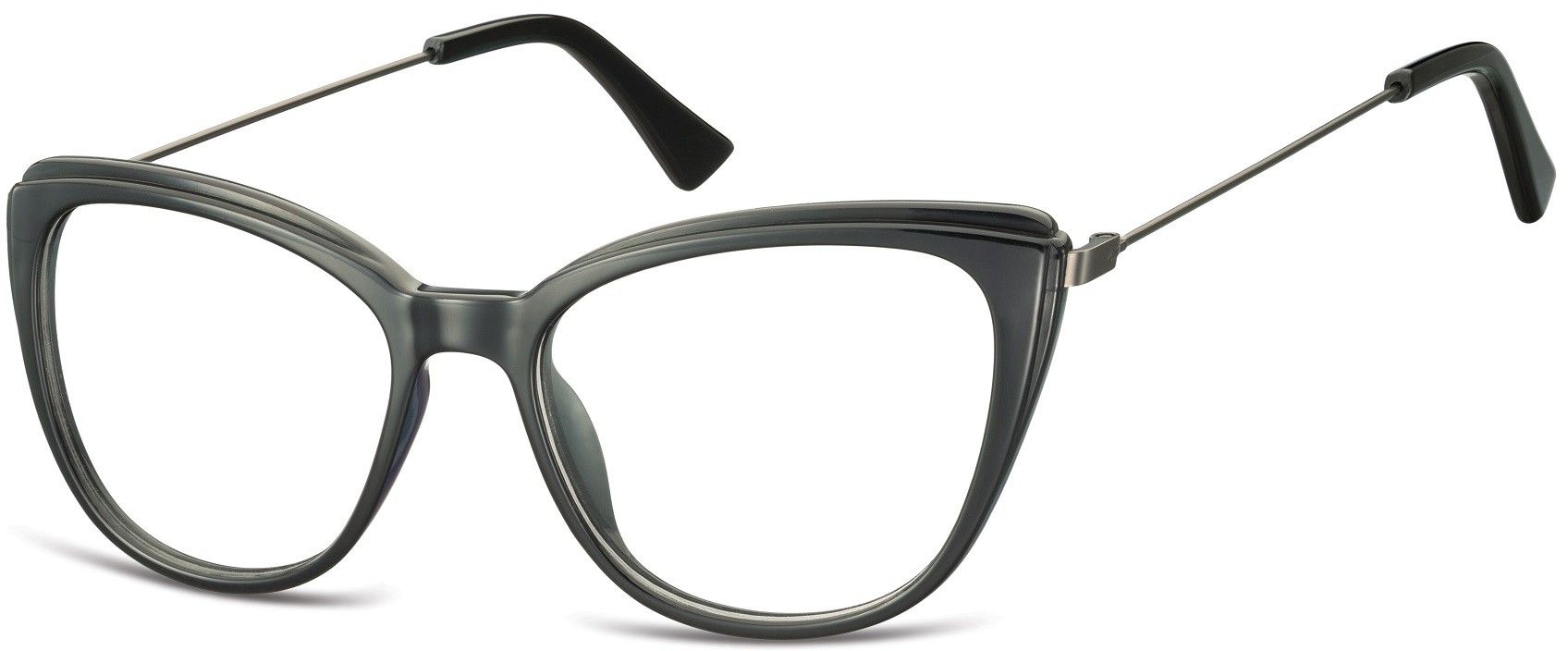 Sunoptic Oprawki korekcyjne okulary Kocie Oczy zerówki damskie CP121 czarne