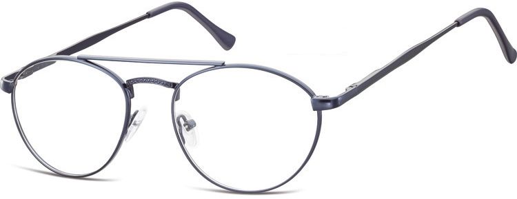 Sunoptic Okulary oprawki okrągłe zerówki metalowe korekcyjne 788B granatowe