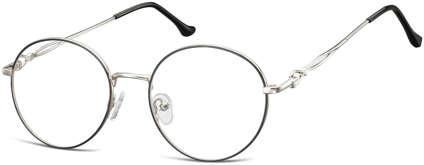 Sunoptic Okulary oprawki okrągłe zerówki metalowe korekcyjne L120B