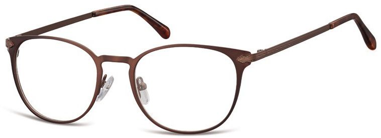Sunoptic Okulary Oprawki damskie kocie oczy stalowe 992D brazowe
