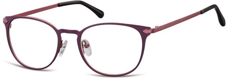 Sunoptic Okulary Oprawki damskie kocie oczy stalowe 992E fioletowe