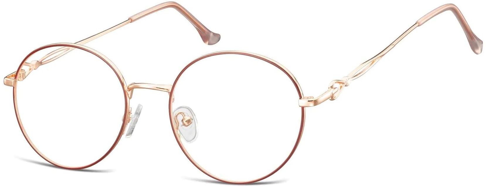 Sunoptic Okulary oprawki okrągłe zerówki metalowe korekcyjne L120
