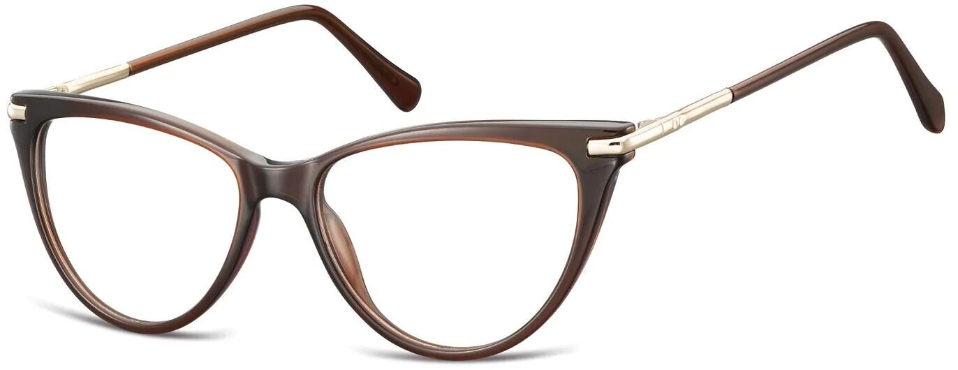 Sunoptic Okulary zerówki korekcyjne Kocie Oczy damskie AC1D ciemny brąz