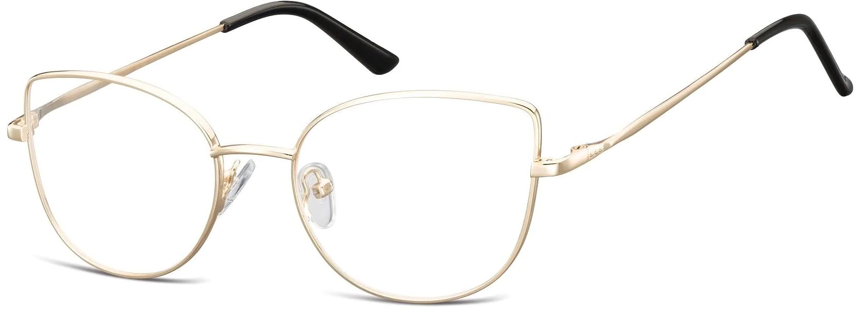 Sunoptic Okulary oprawki korekcyjne kocie oczy zerówki L119C złote