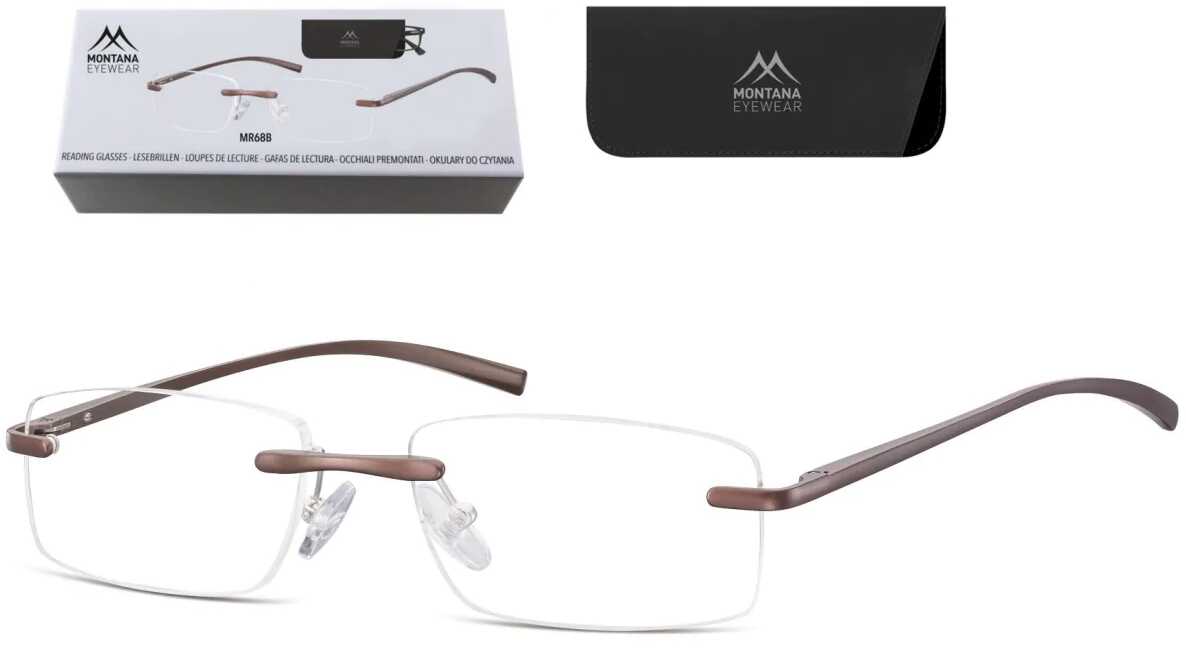 Montana Patentki Bezramkowe Asferyczne Okulary aluminiowe do Czytania MR68B moc: +2