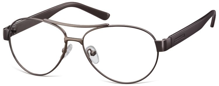 Sunoptic Małe Okulary oprawki Pilotki metalowe korekcyjne M380B brązowe