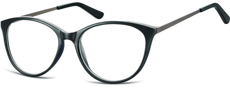 Sunoptic Okulary oprawki zerówki korekcyjne Kocie Unisex AC27B czarne