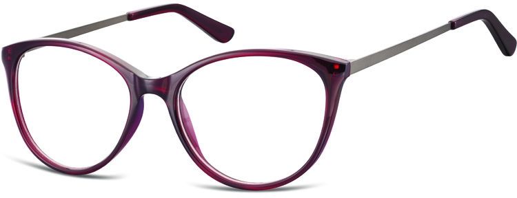 Sunoptic Okulary oprawki zerówki korekcyjne Kocie Unisex AC27D ciemnoczerwone