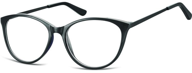 Sunoptic Okulary oprawki zerówki korekcyjne Kocie Unisex AC27G czarne