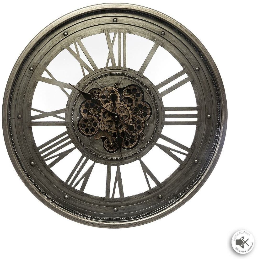 Atmosphera Okrągły zegar ścienny z metalu, Ø 80 cm, widoczny mechanizm
