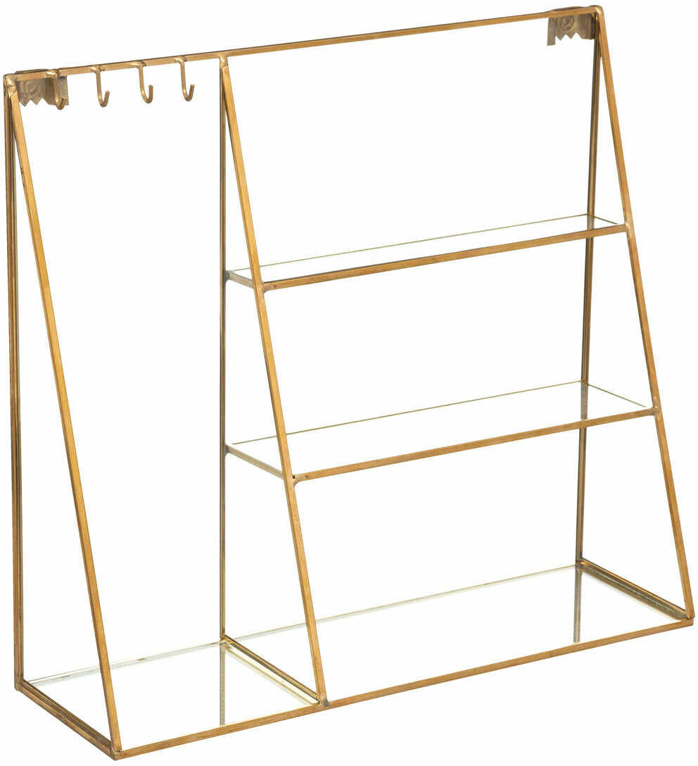 Atmosphera Stojak na biżuterię z półkami i haczykami, szklany, 27 cm