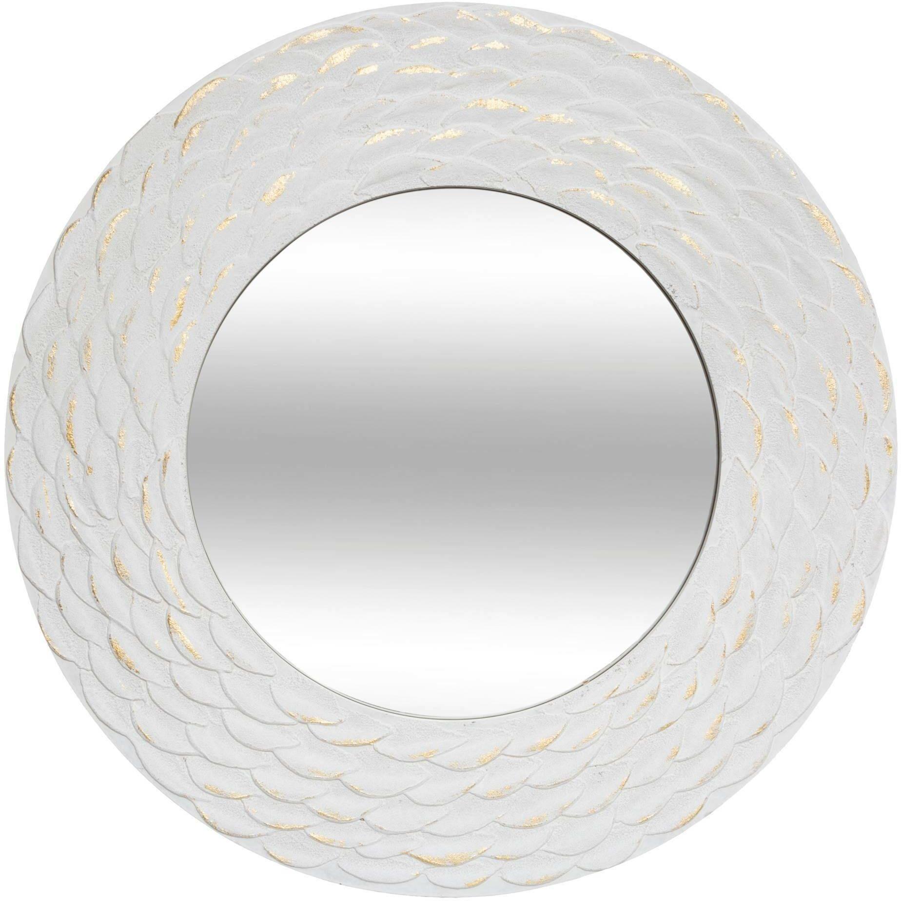 Atmosphera Lustro w białej ramie FOIL złote akcenty 80 cm 173828