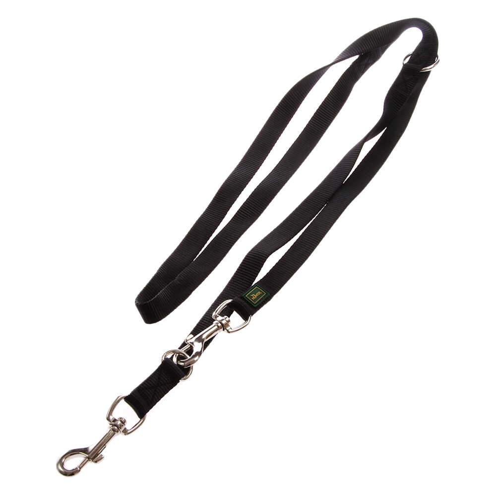 Hunter Vario Basic czarna smycz - Dł. x szer.: 200 x 2 cm