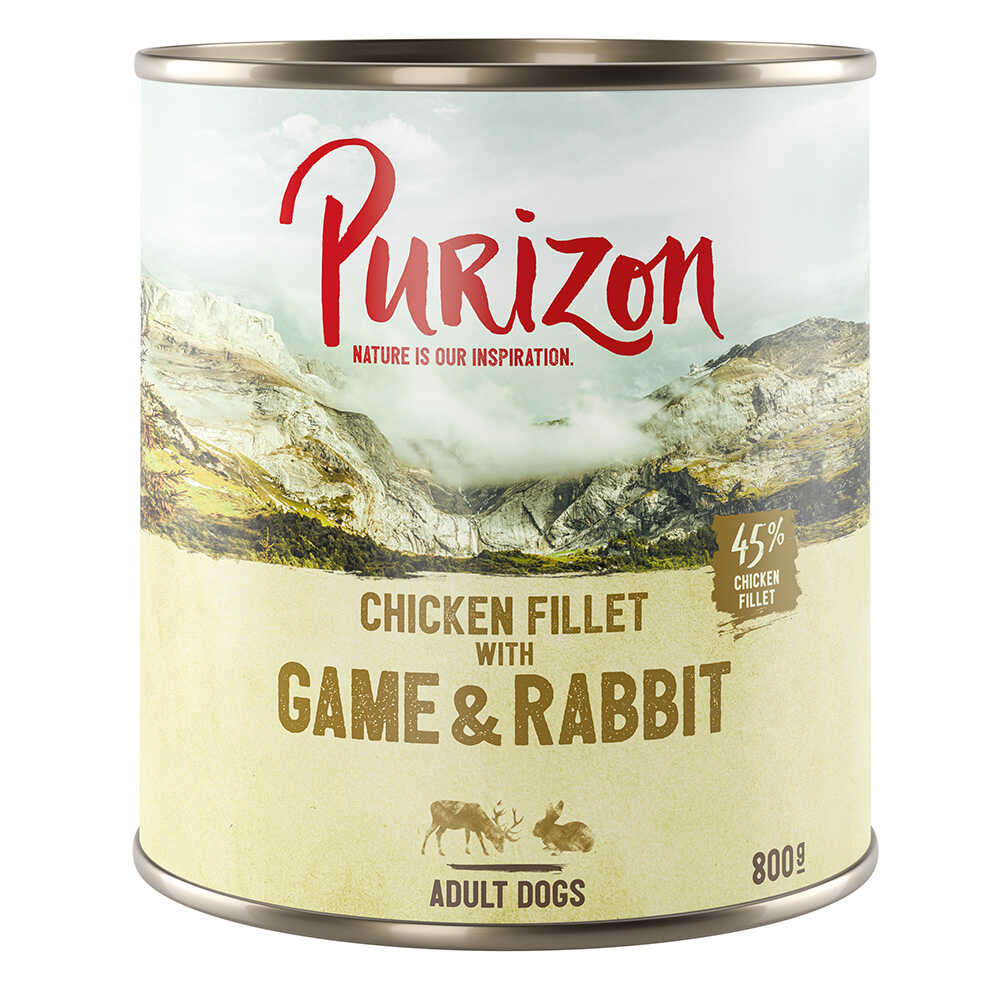 Purizon Purizon Adult, 6 x 800 g  - Dziczyzna i królik z dynią i borówką brusznicą