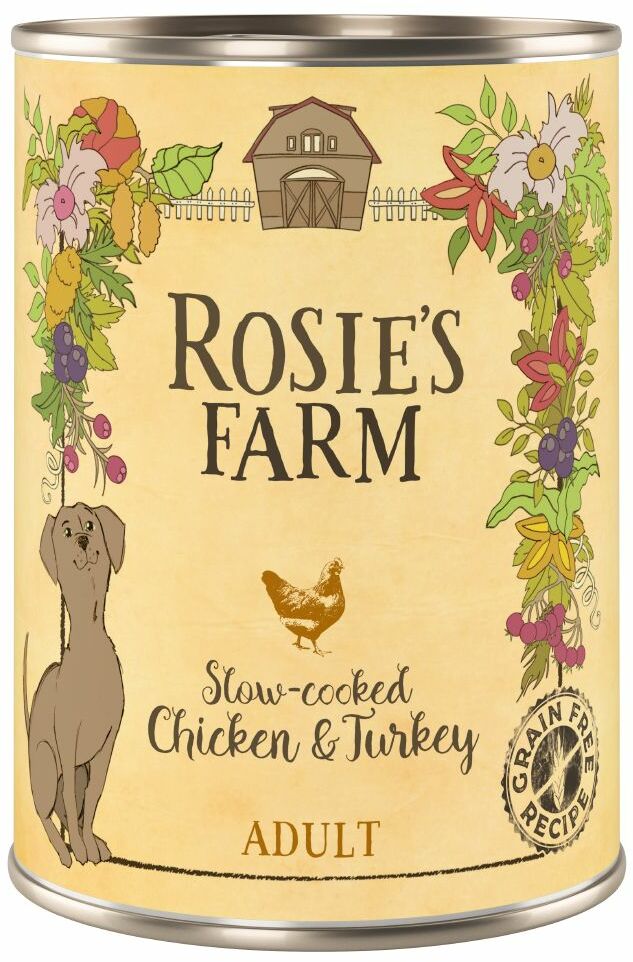 Rosies Farm Adult, 6 x 400 g - Kurczak i indyk