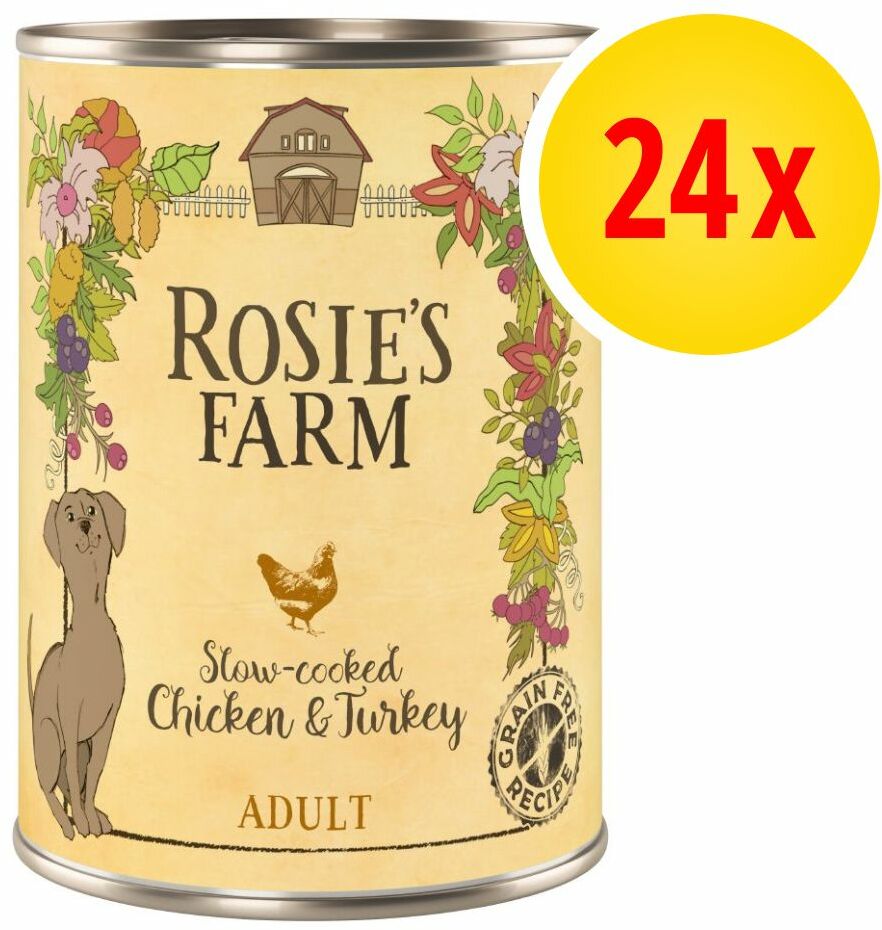 Zestaw Rosies Farm Adult, 24 x 400 g - Kurczak i indyk Dostawa GRATIS!