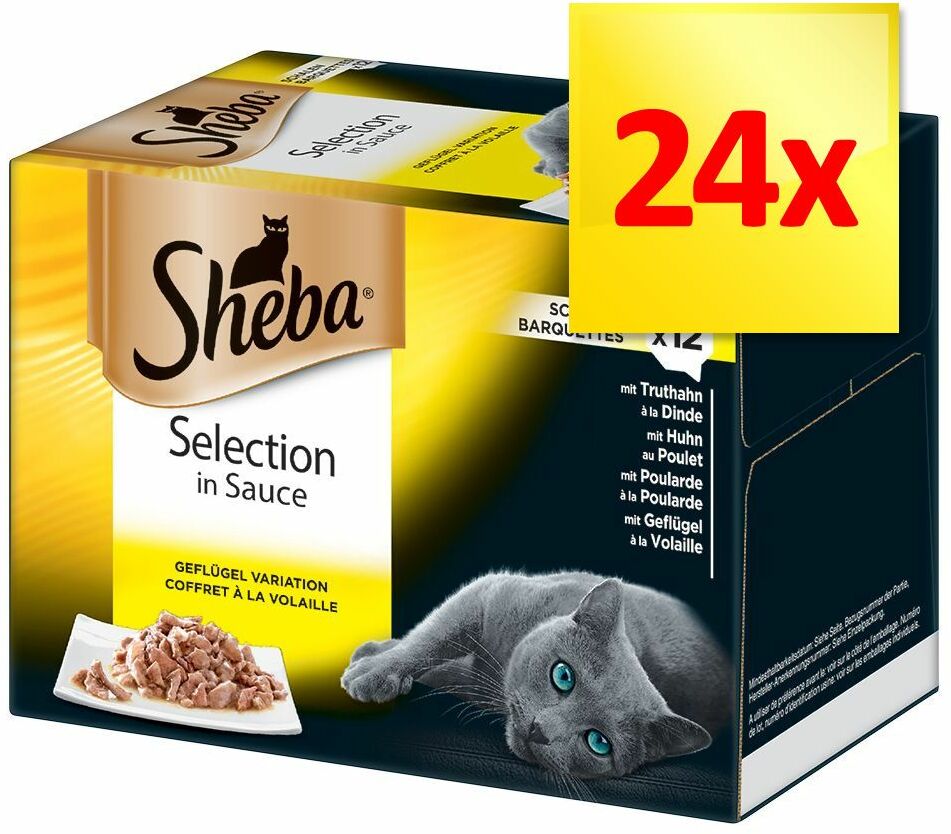 Zestaw Sheba tacki, 24 x 85 g - Classics + Warzywa