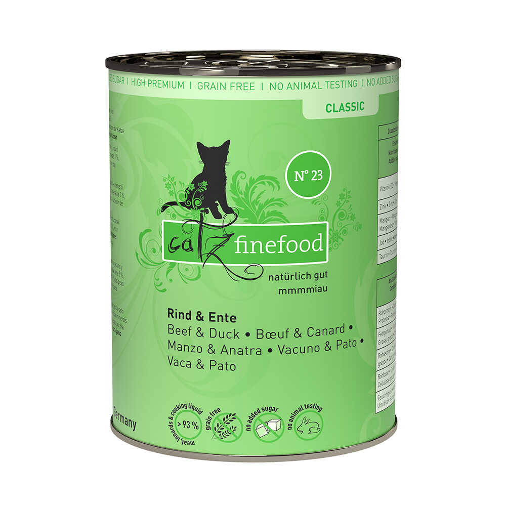 Zestaw Catz Finefood w puszce, 12 x 400 g - Wołowina z kaczką