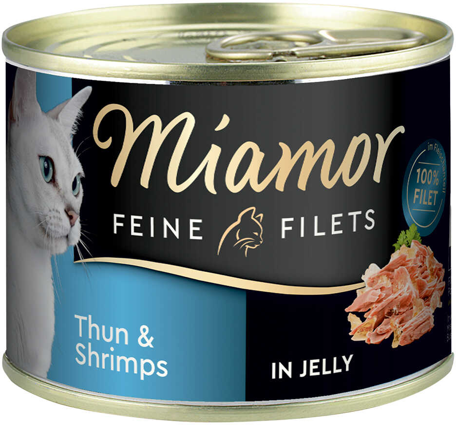 Zestaw Miamor Feine Filets w puszkach, 12 x 185 g - Tuńczyk z krewetkami