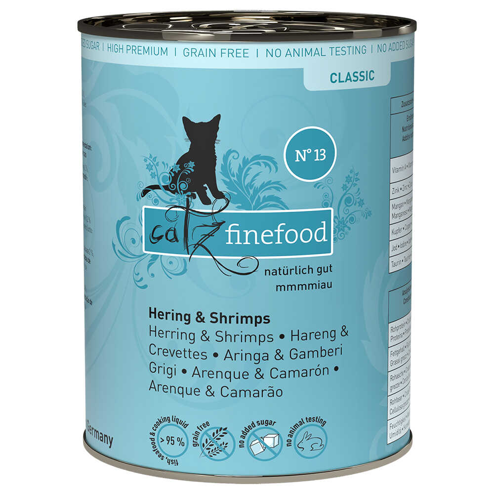 Catz Finefood w puszce, 6 x 400 g - Śledź z krewetkami