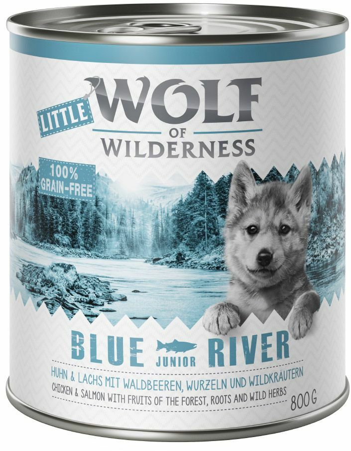 Wolf of Wilderness Little, 6 x 800 g - Wild Hills Junior - kaczka i cielęcina