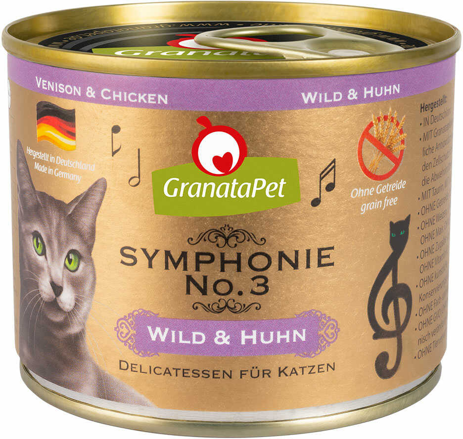 Zestaw GranataPet Symphonie, 12 x 200 g - Dziczyzna z kurczakiem