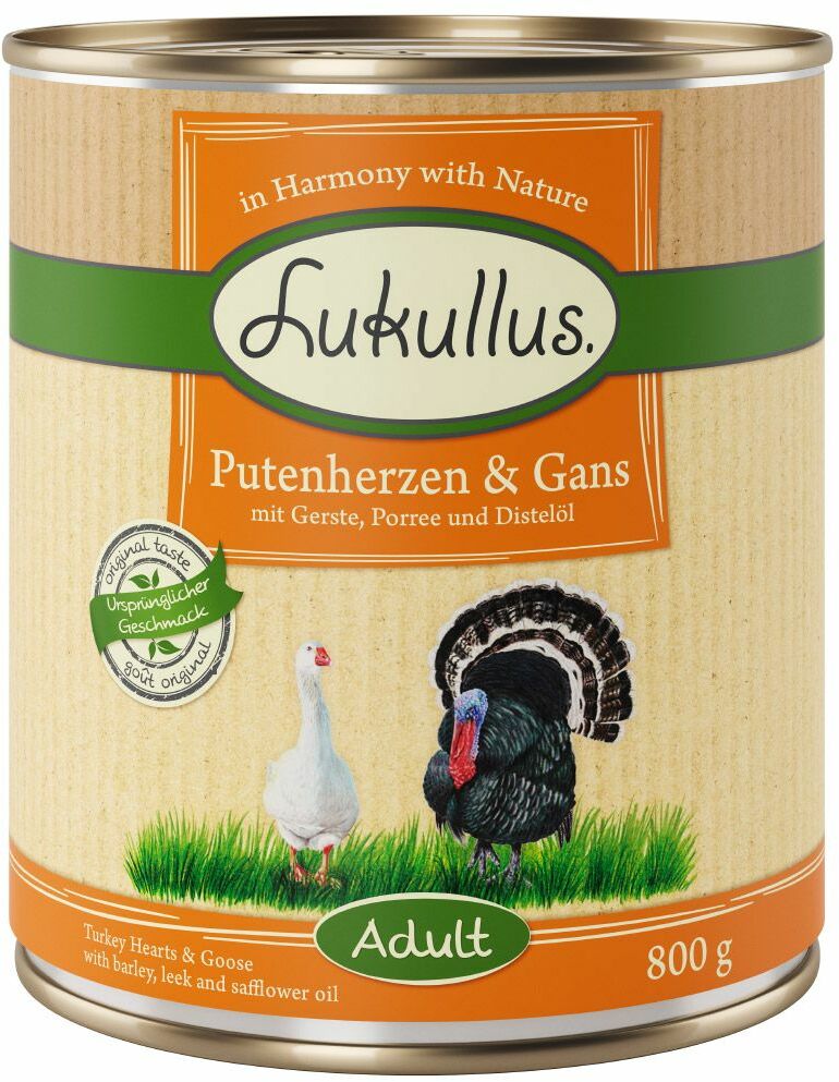 Lukullus Natural, 24 X 400 G - Serca Z Indyka I Gęś