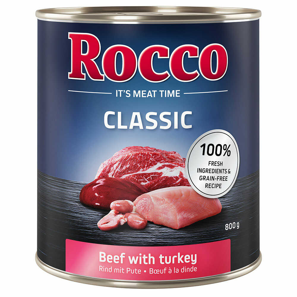 Zestaw Rocco Classic, 24 x 800 g - Wołowina z indykiem Dostawa GRATIS!