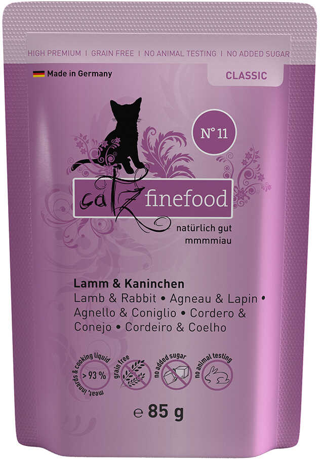 catz finefood saszetki, 8 x 85 g - Jagnięcina z królikiem