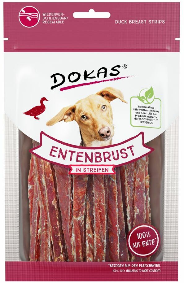 Dokas paski do żucia, półwilgotne - Paski z kaczki, 250 g