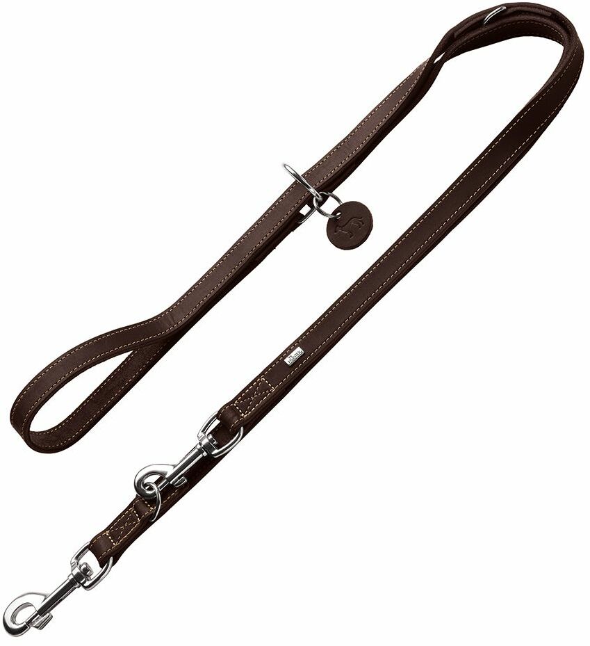 HUNTER Smycz regulowana Aalborg, ciemnobrązowa - Dł. x szer.: 200 cm x 20 mm Dostawa GRATIS!