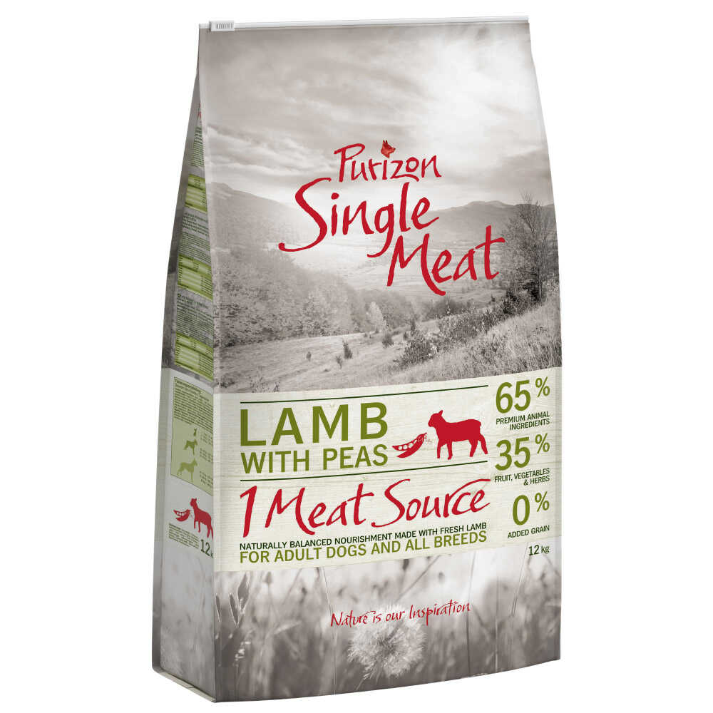 Purizon Single Meat Adult 12 kg jagnięcina z groszkiem