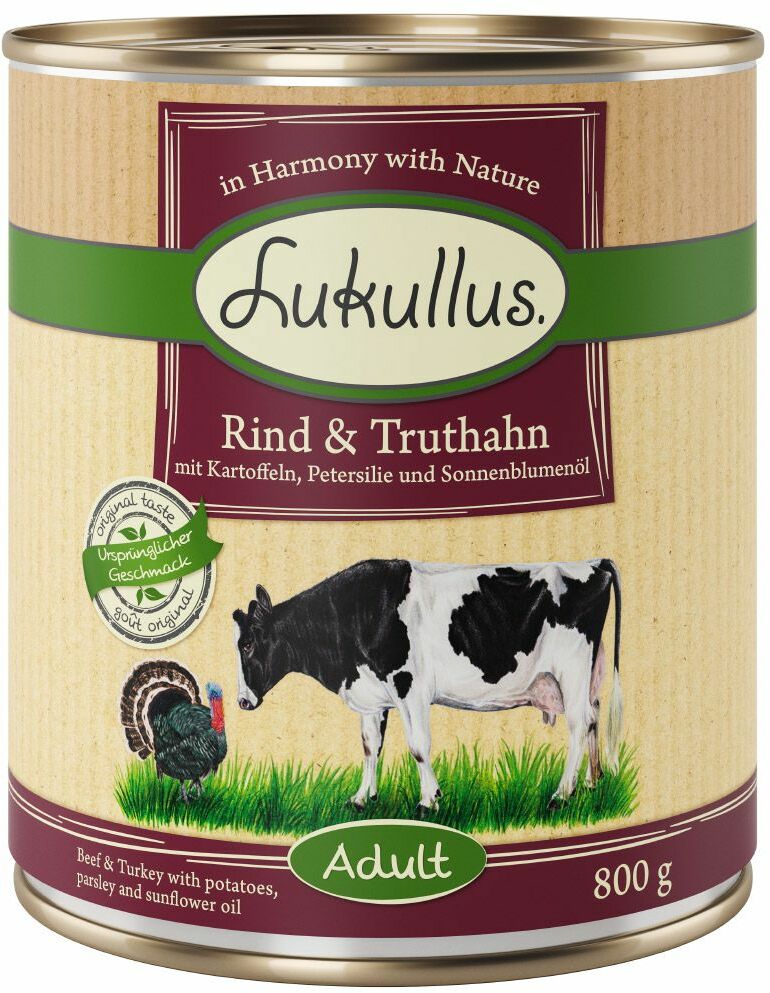 Lukullus Zestaw Natural, 24 x 400g - Wołowina i indyk