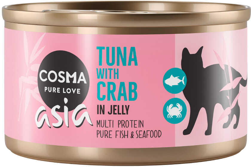 Zestaw Cosma Asia w galarecie, 24 x 85 g - Tuńczyk z krabami
