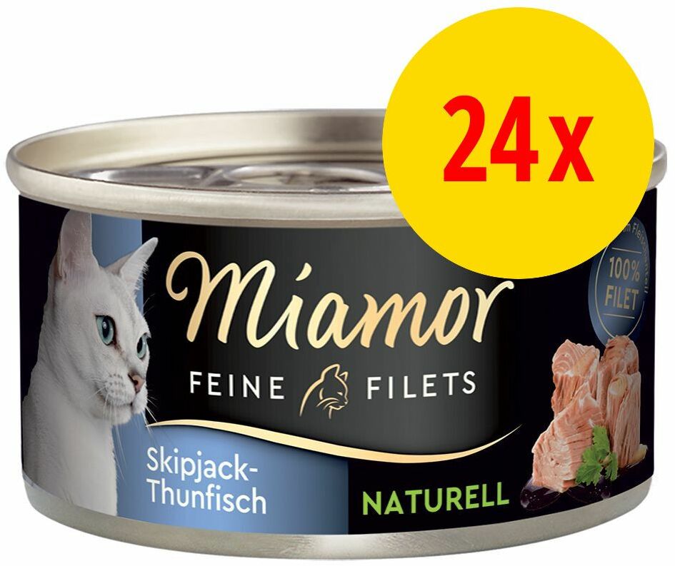 Zestaw Miamor Feine Filets Naturelle, 24 x 80 g - Tuńczyk i mięso kraba