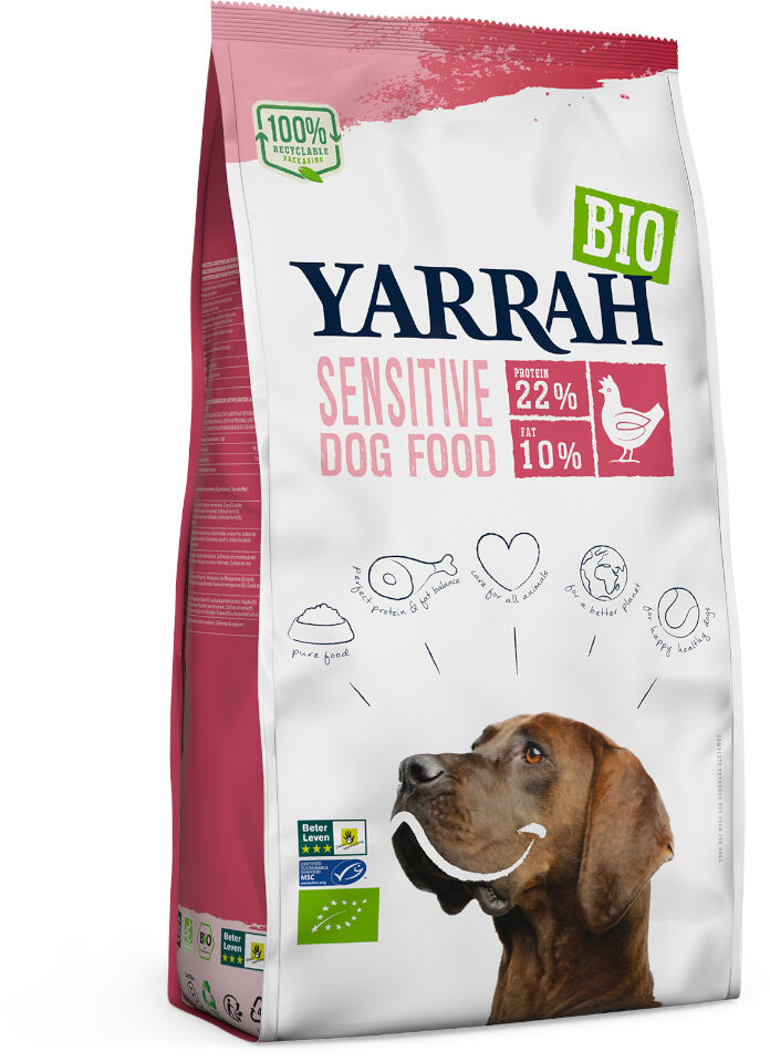 Yarrah Bio Sensitive z biokurczakiem i bioryżem - 2 x 10 kg