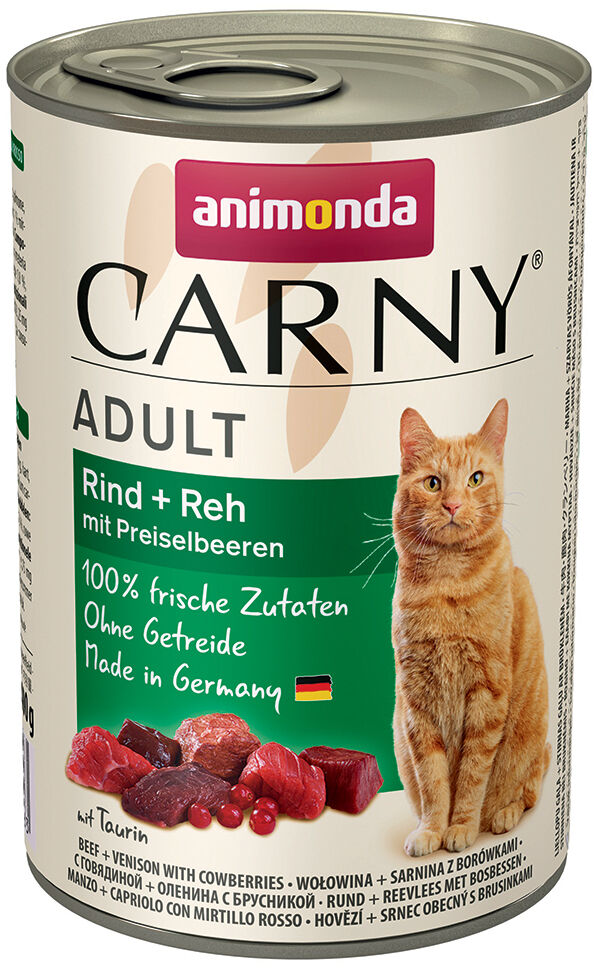 Zestaw Animonda Carny Adult, 12 x 400 g - Kurczak, indyk i serca kacze