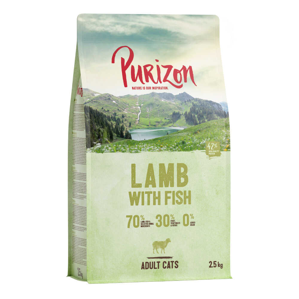 Purizon Adult karma dla kota - Adult, jagnięcina i ryba (3 x 2,5 kg) 